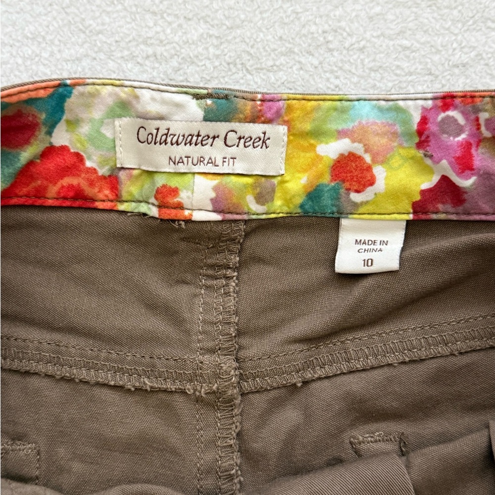 Coldwater Creek Natural Fit Brown Capri Pants Womenβs Size 10 - Picture 7 of 9